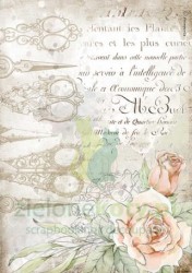 Papier ryżowy decoupage Stamperia A4 Romantic Threads scissors and roses nożyczki