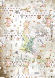 Papier ryżowy decoupage Stamperia A4 Romantic Threads embellishment robótki