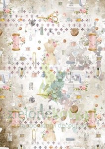 Papier ryżowy decoupage Stamperia A4 Romantic Threads embellishment robótki