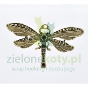 Metalowa zawieszka ważka 7,3cm