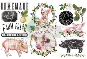 Transfer Prima Decor  Farm Fresh Rub-on 32x45cm świnki