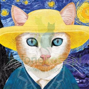 Serwetka 33x33cm kot w kapeluszu (1334047)