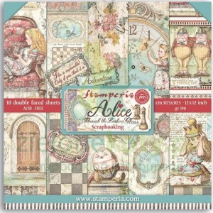 Zestaw papierów 30x30 Stamperia Alice Through the Looking Glass