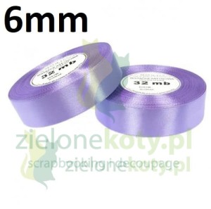 Wstążka satynowa 6mm / 32m lawendowa