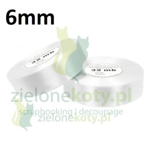 Wstążka satynowa 6mm / 32m biała