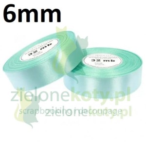 Wstążka satynowa 6mm / 32m miętowa