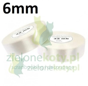Wstążka satynowa 6mm / 32m ecru jasna