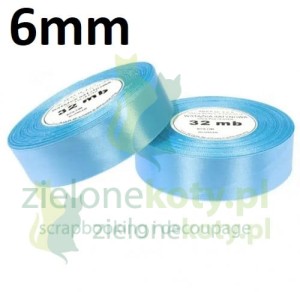 Wstążka satynowa 6mm / 32m błękitna x