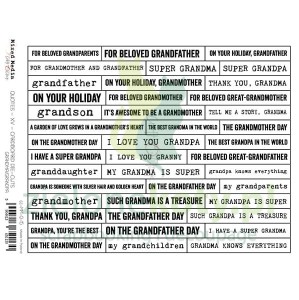 Dodatki tekturowe die-cuts  Craft o Clock MM Napisy angielskie 15 Babcia, Dziadek