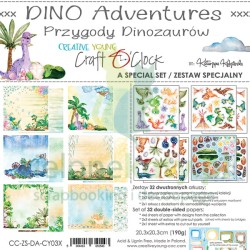 Zestaw papierów 20x20 Craft O' Clock Dino Adventures zestaw specjalny