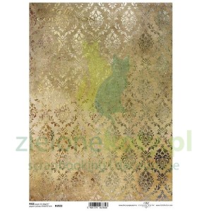 Papier ryżowy ITD decoupage A4 tapeta złota