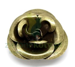 Metalowy kwiat 3D 4 cm róża brąz