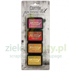 Tusz Ranger Archival Tim Holtz Distress Mini Ink Pad kit #1 zestaw 4szt różowy czerwony pomarańczowy