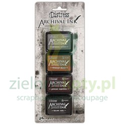 Tusz Ranger Archival Tim Holtz (Distress) Mini Ink Pad kit #3 zestaw 4szt szary brązowy