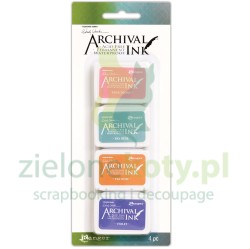 Tusz Ranger Archival Wendy Vecchi Mini Ink Pad kit #3 zestaw 4szt różowy niebieski pomarańczowy fioletowy