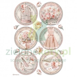 Papier ryżowy decoupage Stamperia A4 You & Me medaliony