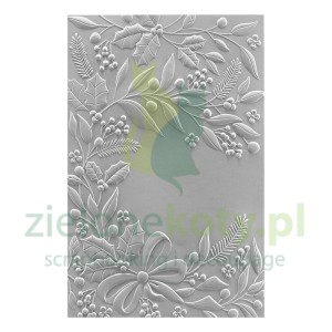 Folder do embosingu 3D Spellbinders A5/DL Holiday Floral Swag ostrokrzew