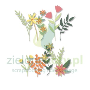 Wykrojnik Sizzix Thinilits Boho Bouquet kwiatki gałazki