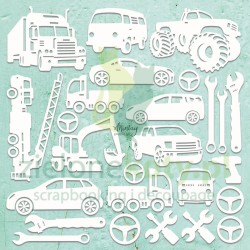 Wycinanka tekturka Mintay Chippies Zestaw pojazdy  x