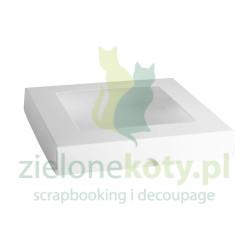 Pudełko na kartkę  kwadratowe z okienkiem białe