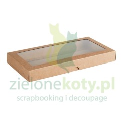 Pudełko na kartkę DL z okienkiem kraft