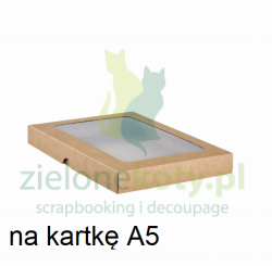 Pudełko na kartkę A5 z okienkiem kraft