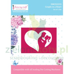 Wykrojnik Dress My Craft Kissing Couple zakochani serce para młoda