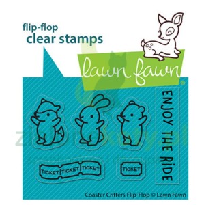 Stemple akrylowe Lawn Fawn Coaster Critters Flip-Flop zwierzątka