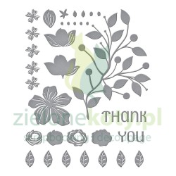 Wykrojnik Spellbinders Four Petal Thank You Floral Etched kwiaty