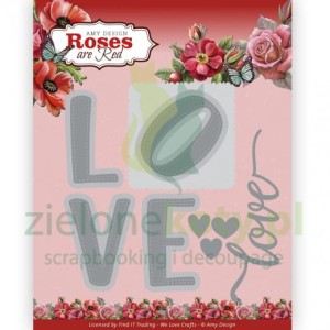 Wykrojnik Amy Design Roses Are Red Love napis x