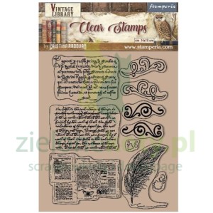 Stempel akrylowy Stamperia Vintage Library Calligraphy pismo