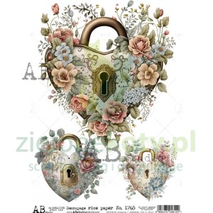 Papier ryżowy decoupage AB Studio A4 kłódki