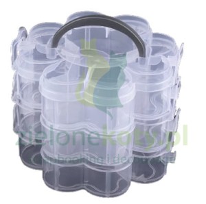 Pudełko / organizer na drobne elementy kuferek 3 piętrowy