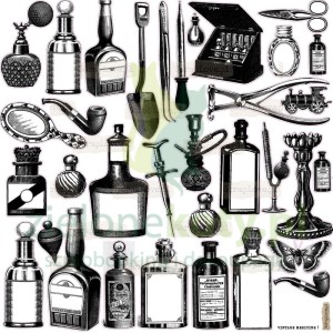 Naklejki foliowe przezroczyste ScrapLove Medicine 1 butelki słoiczki buteleczki x