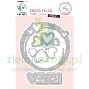 Wykrojnik Studio Light Circle love ramka, serca wianek