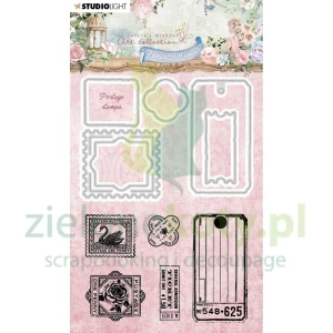 Wykrojnik + stempel Studio Light Romantic moments znaczki, etykiety x