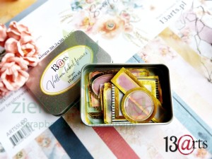 Zestaw dodatków Vellum Label frames 13arts ze złoceniami 50 elementów x