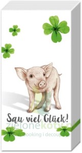 Serwetka - chusteczka świnka, listki koniczyny (PT58500)