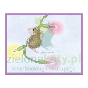 Stempel akrylowy Spellbinders Merry & Bright myszka  lampkami