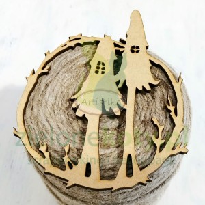HDF Dekor Artistiko wianek z drzewami 12cm x