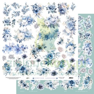 Papier 30x30 Alchemy Of Art dodatki do wycinania In Frosty Colors Flower kwiaty