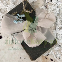 Wstążka szyfonowa Vintage Old Fashion Ribbon 1,4m Cappucino brązowa