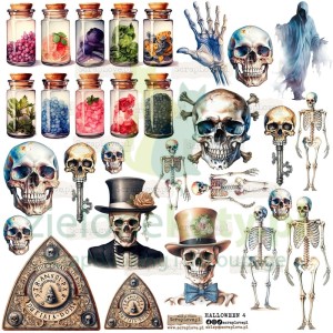 Naklejki papierowe ScrapLove Halloween 4 eliksiry x