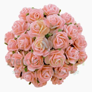 Kwiatki W.O.C. róże open rose różowe 10mm zestaw 50szt