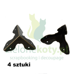 Metalowe narożniki do pudełka 3,2cm / 4szt. brąz
