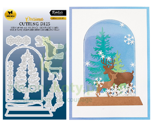 Wykrojnik Studio Light Christmas Dome scenery choinka jeleń.png