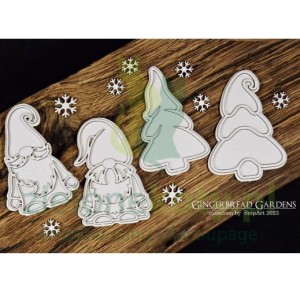Wycinanka SnipArt Gnomes And Christmas Trees skrzaty, choinki