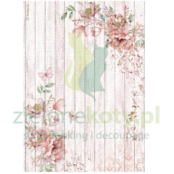 Papier ryżowy decoupage Stamperia A4 Roseland róże, deski x