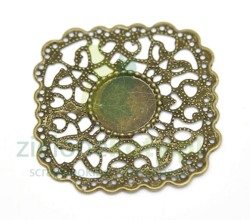 Metalowy ornament kwadrat 4.4cm / 3szt