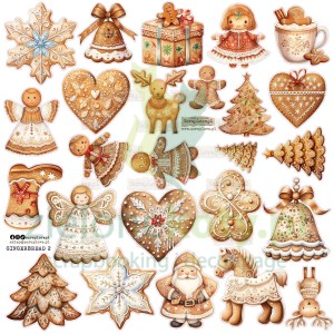 Naklejki papierowe ScrapLove Gingerbread 2 święta, pierniczki